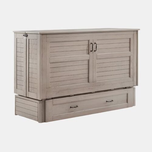 Poppy - Cabinet Murphy Bed - Brushed Driftwood - Closed Cabinet