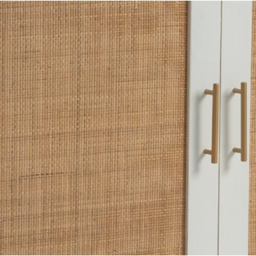White Rattan - Cube Cabinet Murphy Bed